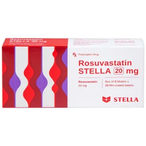 Thuốc Rosuvastatin Stella 20mg điều trị tăng cholesterol máu (3 vỉ x 10 viên)