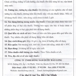 Thuốc Bạch Long Bổ Phổi Trừ Ho tiêu đờm, trị các chứng ho, viêm họng hạt, viêm phế quản (10 gói)