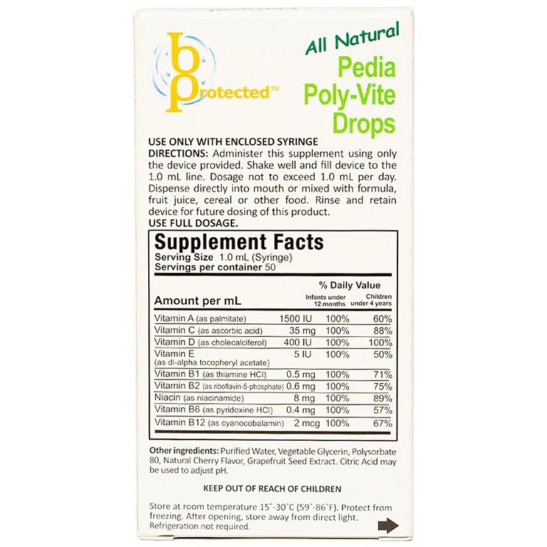 Dung dịch Pedia Poly-Vite Drops bổ sung Vitamin, giúp tăng khả năng hấp thu (50ml)