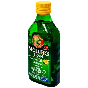 Dung dịch Möller’s Tran hương chanh giúp tăng cường hệ miễn dịch, cải thiện thị lực, trí não (250ml)