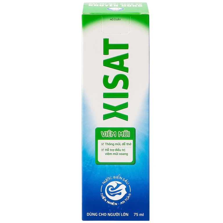 Xịt mũi nước biển sâu Xisat 75ml thông mũi, dễ thở, hỗ trợ điều trị viêm mũi xoang