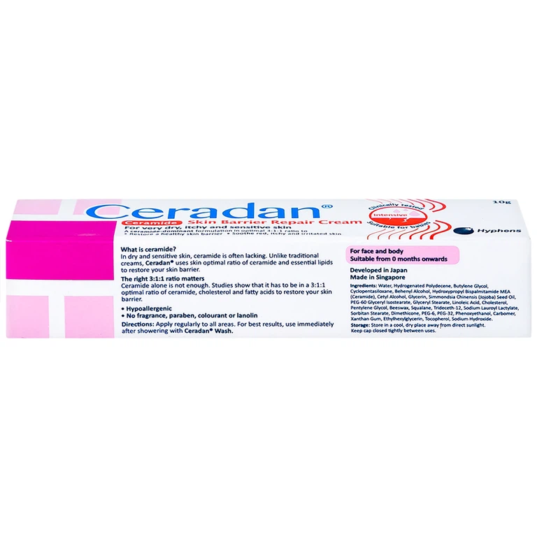 Kem phục hồi da Ceradan Ceramide Skin Barrier Repair Cream dành cho da khô, kích ứng và nhạy cảm (10g)