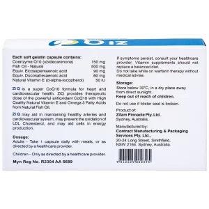 Viên nang Zi Q Zifam hạn chế quá trình lão hoá, giảm nguy cơ tim mạch do xơ vữa động mạch (1 vỉ x 10 viên)