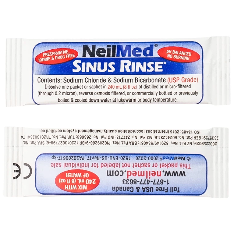 Gói hỗn hợp pha dung dịch rửa mũi NeilMed Sinus Rinse giảm và ngăn ngừa các chứng viêm mũi dị ứng (120 gói)