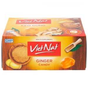 Kẹo gừng Vietnat hỗ trợ làm ấm tỳ vị, giảm nôn và các triệu chứng ăn không tiêu đầy hơi (100 viên)