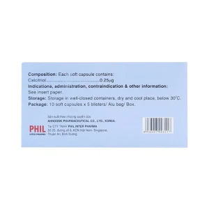Thuốc Philbone-A Phil điều trị loãng xương, bệnh còi xương (5 vỉ x 10 viên)