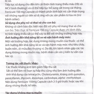 Thuốc Ferricure 150mg Trenker điều trị thiếu sắt, thiếu máu do thiếu sắt (2 vỉ x 14 viên)
