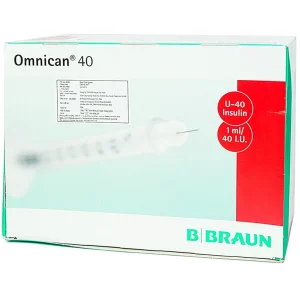 Kim tiêm tiểu đường B.Braun Omnican 1ml/40 I.U màu đỏ dùng cho người tiểu đường (100 cái)