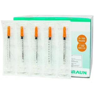 Kim tiêm tiểu đường B.Braun Omnican 1ml/100 I.U màu cam dùng cho người tiểu đường (100 cái)
