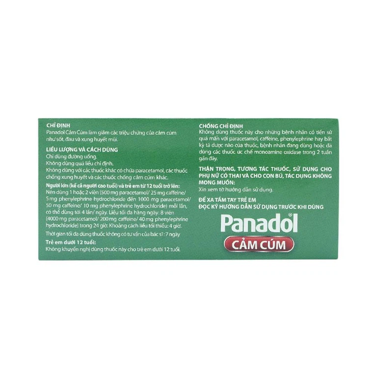 Viên nén Panadol Cảm Cúm GSK giảm các triệu chứng cảm cúm, sốt, đau và xung huyết mũi (15 vỉ x 12 viên)