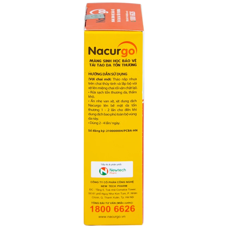 Dung dịch xịt Nacurgo Đại Bắc tạo màng sinh học tái tạo da tổn thương (30ml)