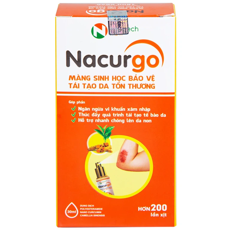 Dung dịch xịt Nacurgo Đại Bắc tạo màng sinh học tái tạo da tổn thương (30ml)
