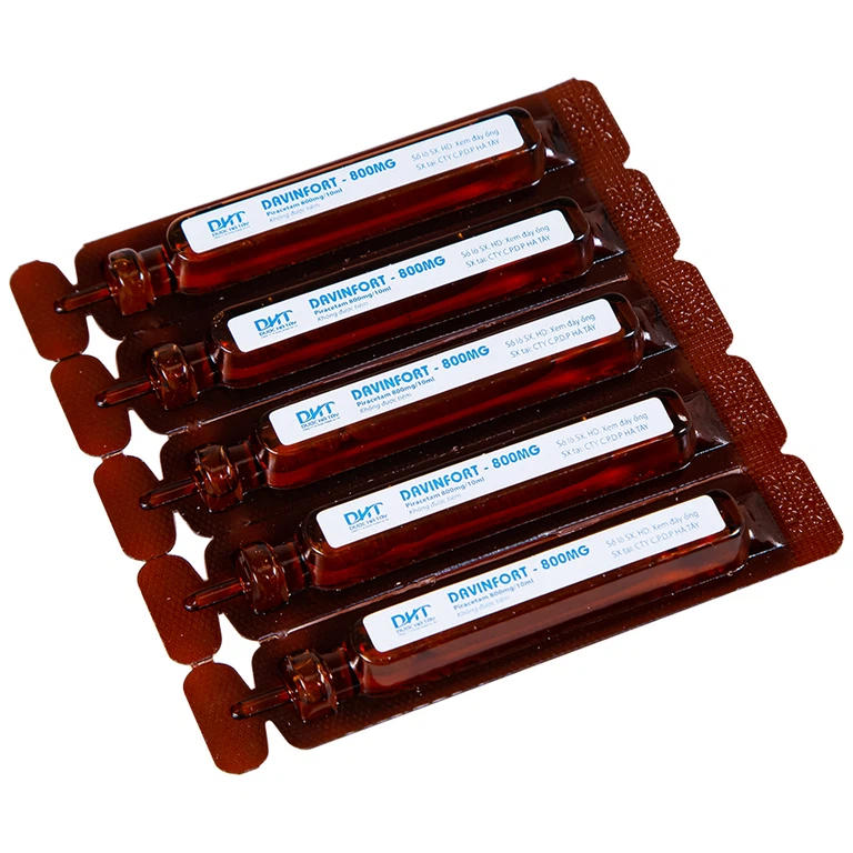 Dung dịch Davinfort 800mg/10ml Hataphar điều trị chứng chóng mặt (20 ống x 10ml)