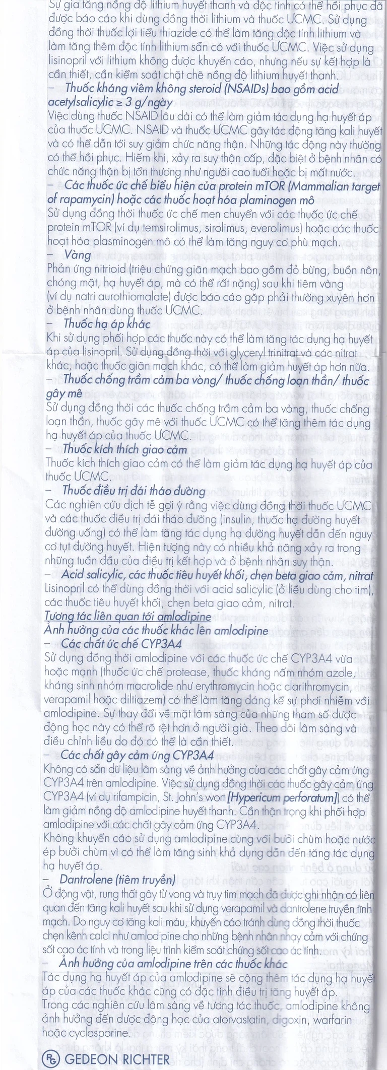Viên nén Lisonorm Gedeon điều trị tăng huyết áp vô căn (3 vỉ x 10 viên)