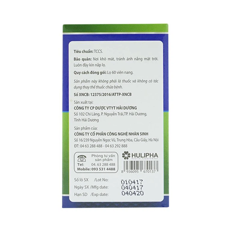 Viên uống Lasenvon Hulipha hỗ trợ dưỡng tâm, an thần, ngủ ngon (60 viên)