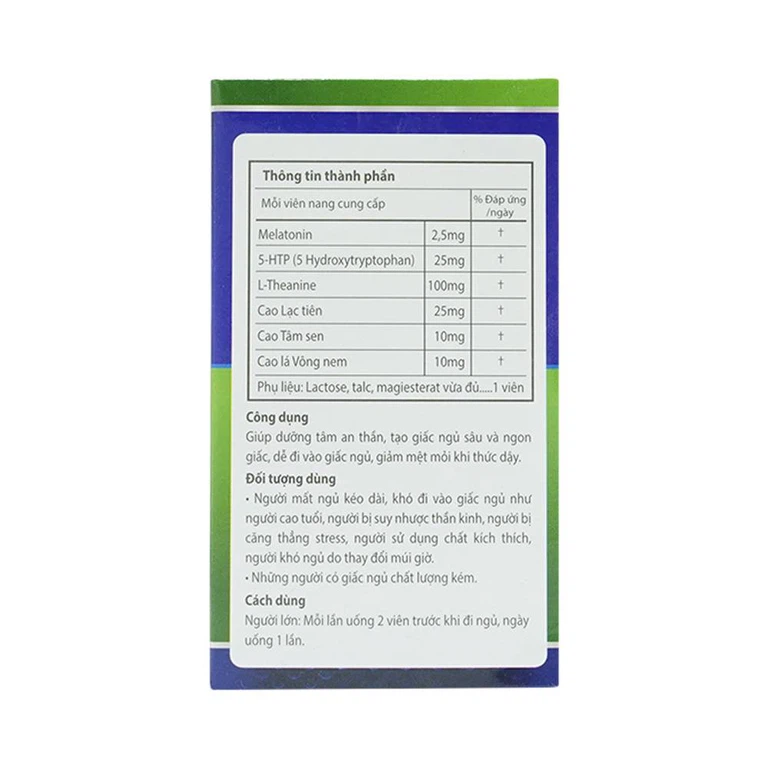 Viên uống Lasenvon Hulipha hỗ trợ dưỡng tâm, an thần, ngủ ngon (60 viên)