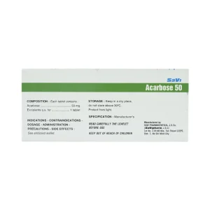 Thuốc Acarbose 50 SaVi điều trị đái tháo đường (10 vỉ x 10 viên)