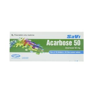 Thuốc Acarbose 50 SaVi điều trị đái tháo đường (10 vỉ x 10 viên)