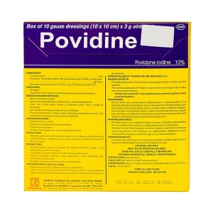Gạc Povidine Pharmedic sát trùng vết thương, vết bỏng nông và ít rộng (10 miếng x 3g)