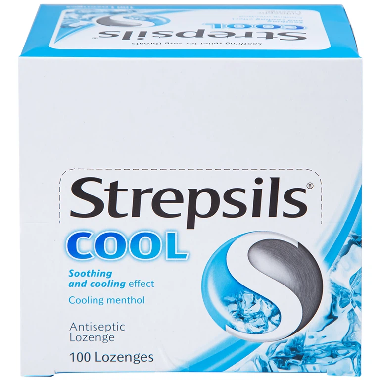 Viên ngậm Strepsils Cool Reckitt Benckiser giảm đau họng (50 gói x 2 viên)