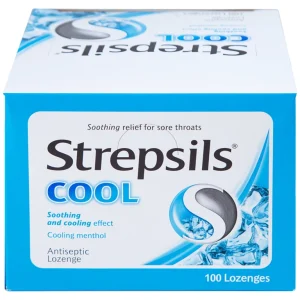 Viên ngậm Strepsils Cool Reckitt Benckiser giảm đau họng (50 gói x 2 viên)