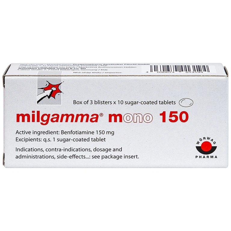 Viên nén Milgamma Mono 150 Dragenopharm điều trị viêm đa dây thần kinh (3 vỉ x 10 viên)