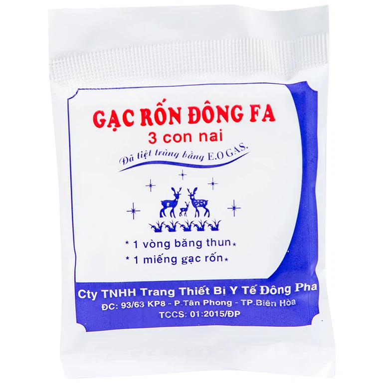Gạc rốn Đông Fa 3 Con Nai bảo vệ vùng rốn và giữ ấm cho bé (100 hộp)