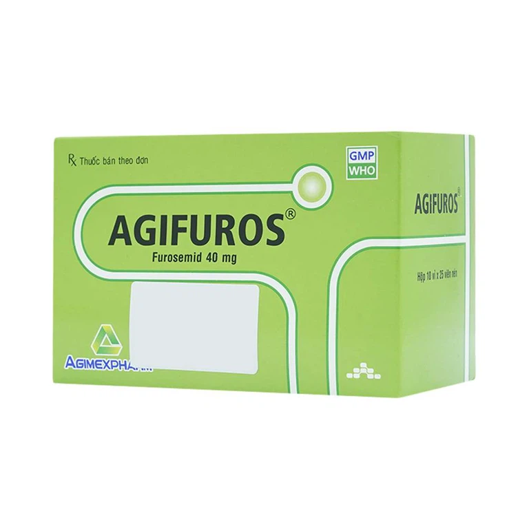 Thuốc Agifuros 40mg Agimexpharm điều trị phù phổi cấp, phù do tim, gan, thận (10 vỉ x 25 viên)