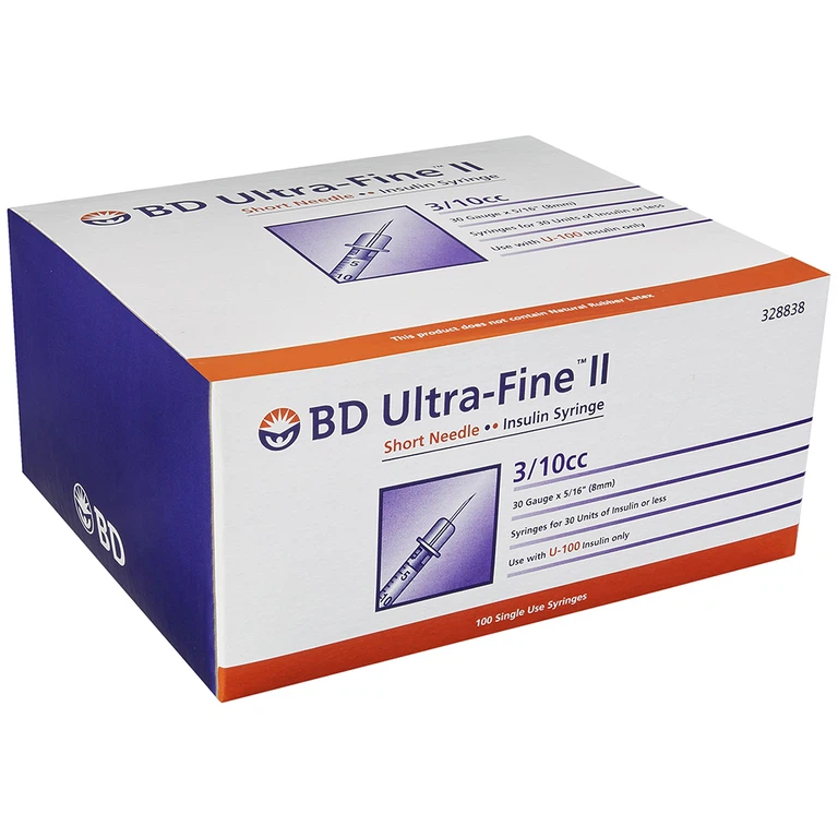 Bơm tiêm tiểu đường BD Ultra -Fine II 3/10cc Becton (100 cây)