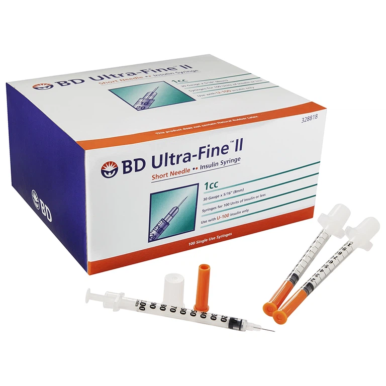 Kim BD Ultra-Fine II 1ml Becton tiêm Insulin cho người bệnh tiểu đường (100 cây)