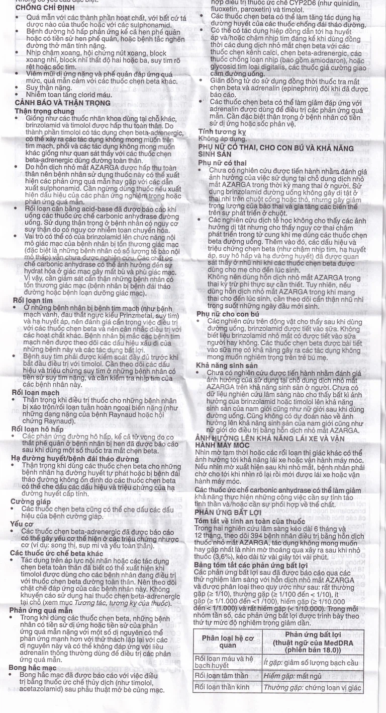 Thuốc nhỏ mắt Azarga Alcon giảm áp lực nội nhãn (5ml)