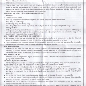 Thuốc Vitamin C 500mg Vidipha điều trị bệnh do thiếu Vitamin C (100 viên)