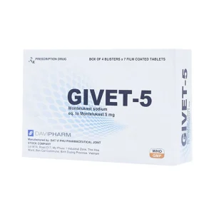 Thuốc Givet-5 phòng và điều trị viêm phế quản mạn tính (4 vỉ x 7 viên)