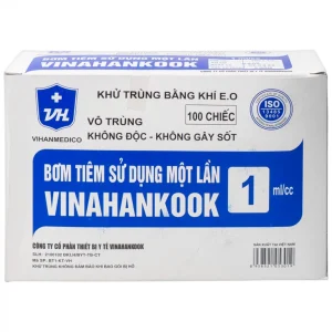 Bơm tiêm sử dụng một lần Vinahankook 1ml/cc được khử trùng bằng khí E.O (100 chiếc)