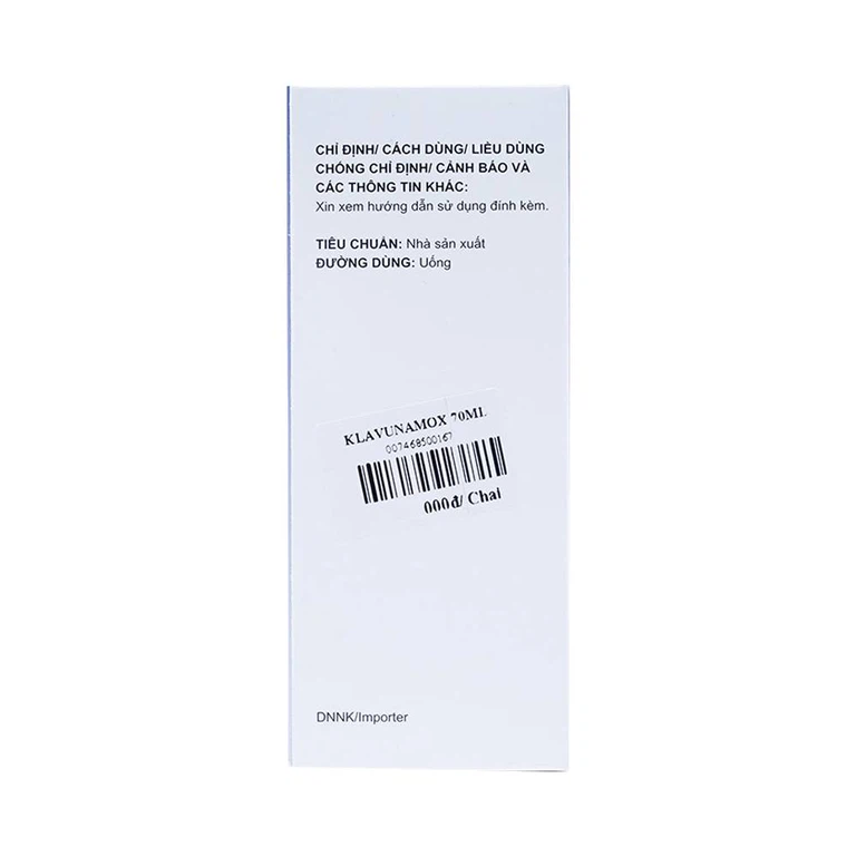 Bột pha hỗn dịch uống Klavunamox 400/57mg Atabay điều trị nhiễm khuẩn nặng đường hô hấp (70ml)