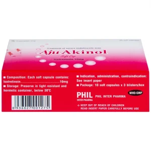Thuốc Aju Akinol điều trị mụn trứng cá nang sần (3 vỉ x 10 viên)