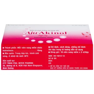 Thuốc Aju Akinol điều trị mụn trứng cá nang sần (3 vỉ x 10 viên)