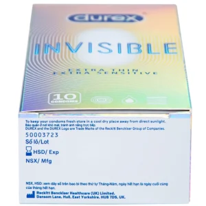 Bao cao su Durex Invisible Extra Thin Extra Sensitive siêu mỏng, vừa vặn và ôm sát (10 cái)
