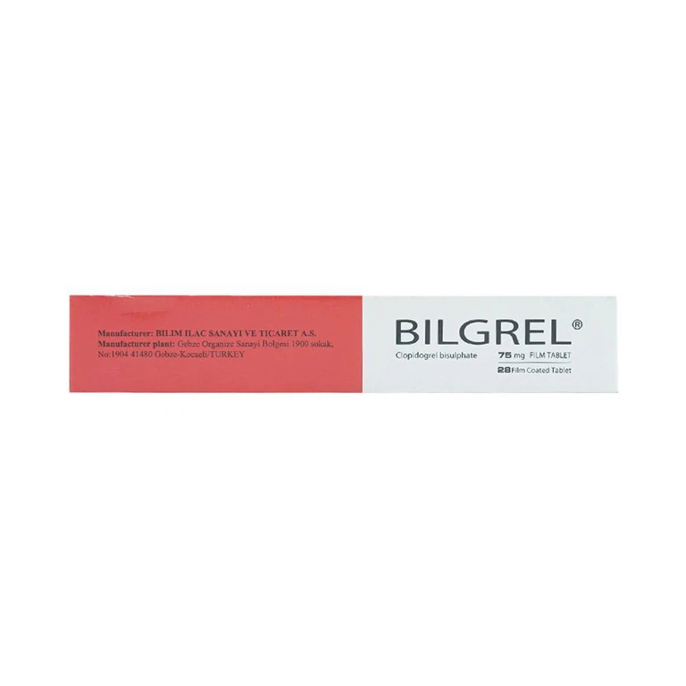 Thuốc Bilgrel 75mg Bilim Ilac điều trị nhồi máu cơ tim, đột quỵ, bệnh động mạch ngoại biên (2 vỉ x 14 viên)