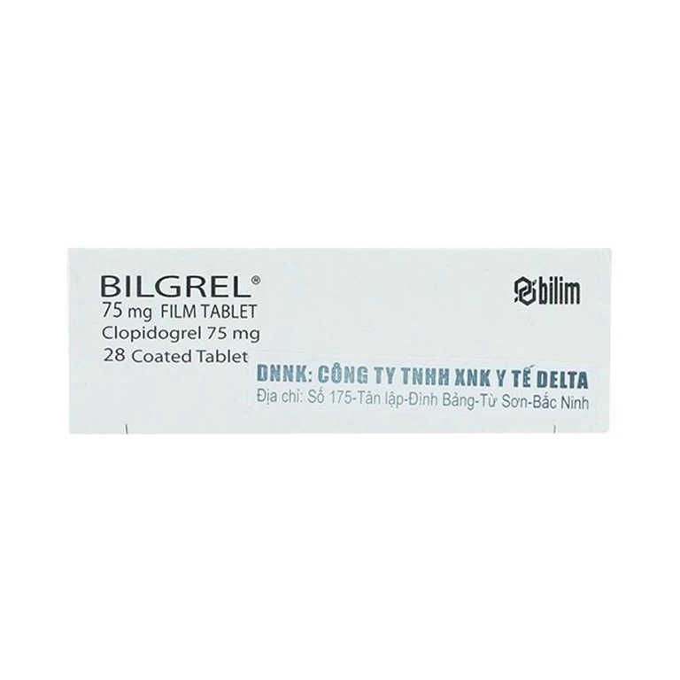 Thuốc Bilgrel 75mg Bilim Ilac điều trị nhồi máu cơ tim, đột quỵ, bệnh động mạch ngoại biên (2 vỉ x 14 viên)