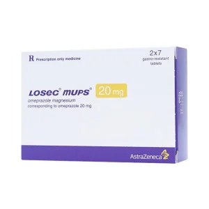 Viên nén Losec Mups 20mg AstraZeneca điều trị loét tá tràng, dạ dày (2 vỉ x 7 viên)