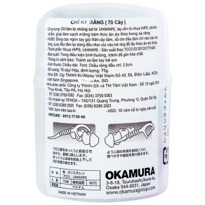 Tăm chỉ kẽ răng Okamura hỗ trợ làm sạch mảng bám thức ăn dư thừa (70 cây)