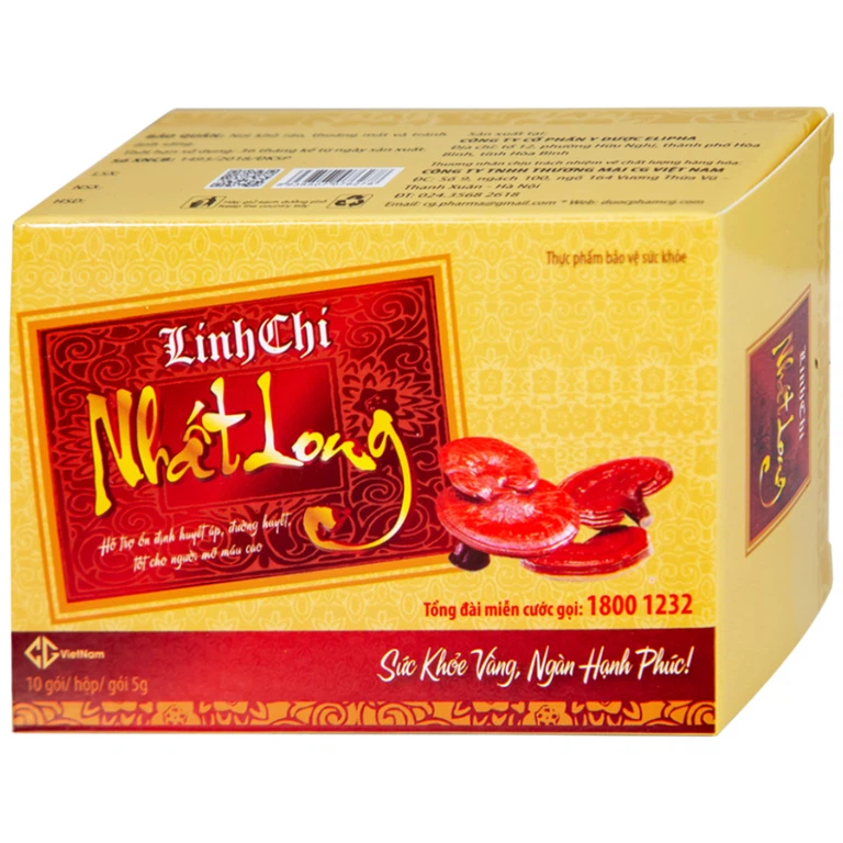 Linh Chi Nhất Long CG hỗ trợ làm ổn định huyết áp, ổn định đường huyết (30 gói)