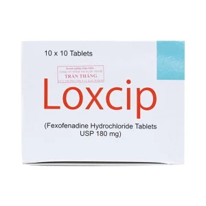 Viên nén Loxcip 180mg Aurochem Pharma điều trị các chứng viêm mũi dị ứng (10 vỉ x 10 viên)