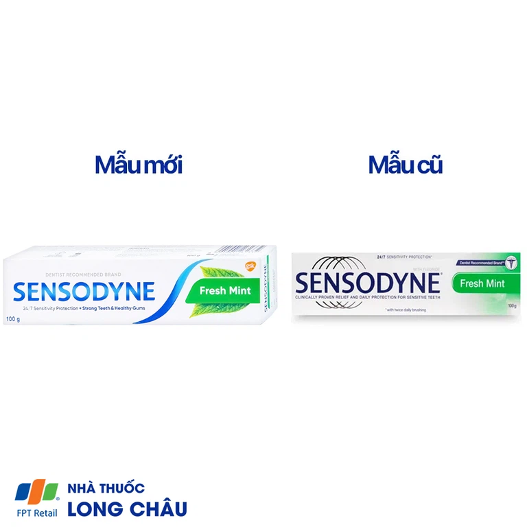 Kem đánh răng Sensodyne Fresh Mint bạc hà the mát, bảo vệ răng ê buốt mỗi ngày (100g)