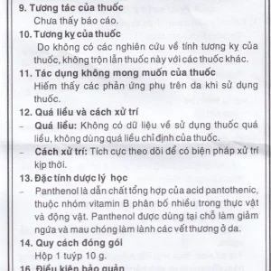 Kem bôi da Panthenol Pharmedic điều trị tổn thương da, bỏng nhẹ, nứt da chân, nứt đầu vú (10g)