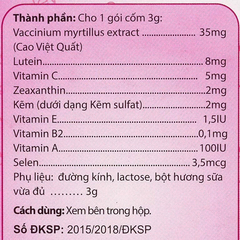 Cốm bổ mắt Kid Eye hỗ trợ tăng cường thị lực (20 gói x 3g)