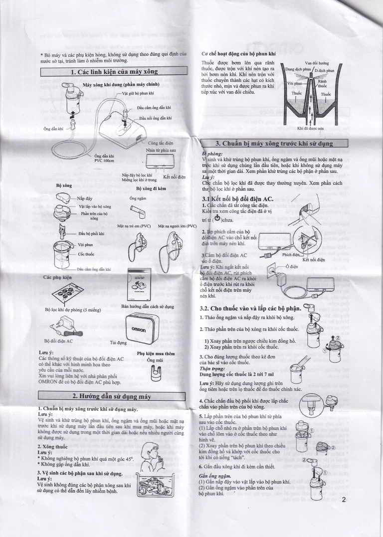 Máy xông khí dung Omron NE-C801 kiểm soát hen suyễn, viêm phế quản mãn tính (1 cái)