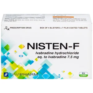 Viên nén Nisten-F 7,5mg DaViPharm điều trị bệnh mạch vành, đau thắt ngực (4 vỉ x 7 viên)
