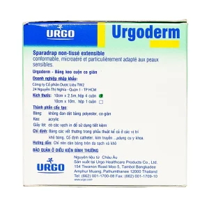 Băng cuộn co giãn không đan dệt Urgoderm size 10cm x 2.5m đảm bảo cố định chắc chắn bông gạc và các y cụ (4 cuộn)